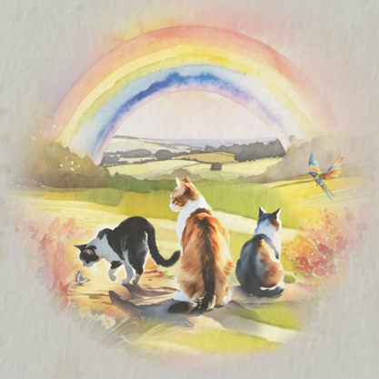 Sympathy cards (20 pack), Field of Rainbows - Cat