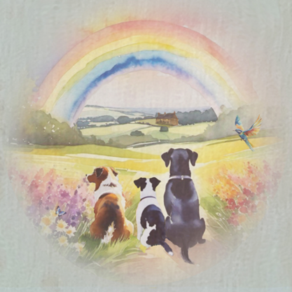 Sympathy cards (20 pack), Field of Rainbows - Dog