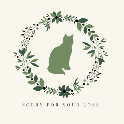 Sympathy Cards (20 pack), Wreath - Cat