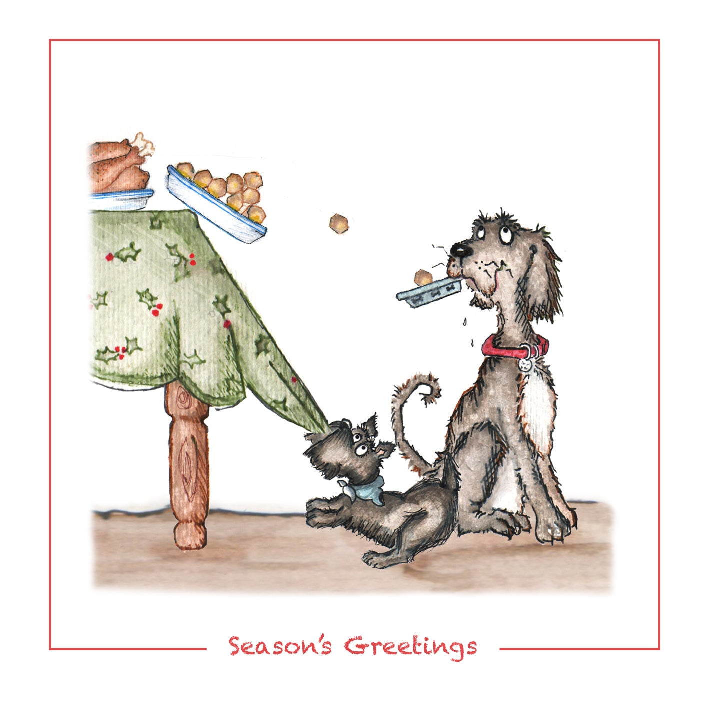 Xmas Cards, Christmas Mischief - Dinner Time Mischief